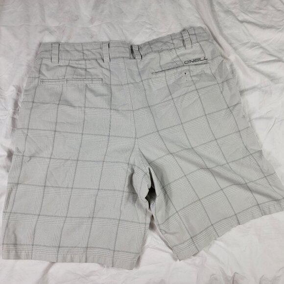 O'Neill Mens Plaid Shorts Size 38 Gray Comfortable Fit Casual Outdoors Comfort - Picture 2 of 10